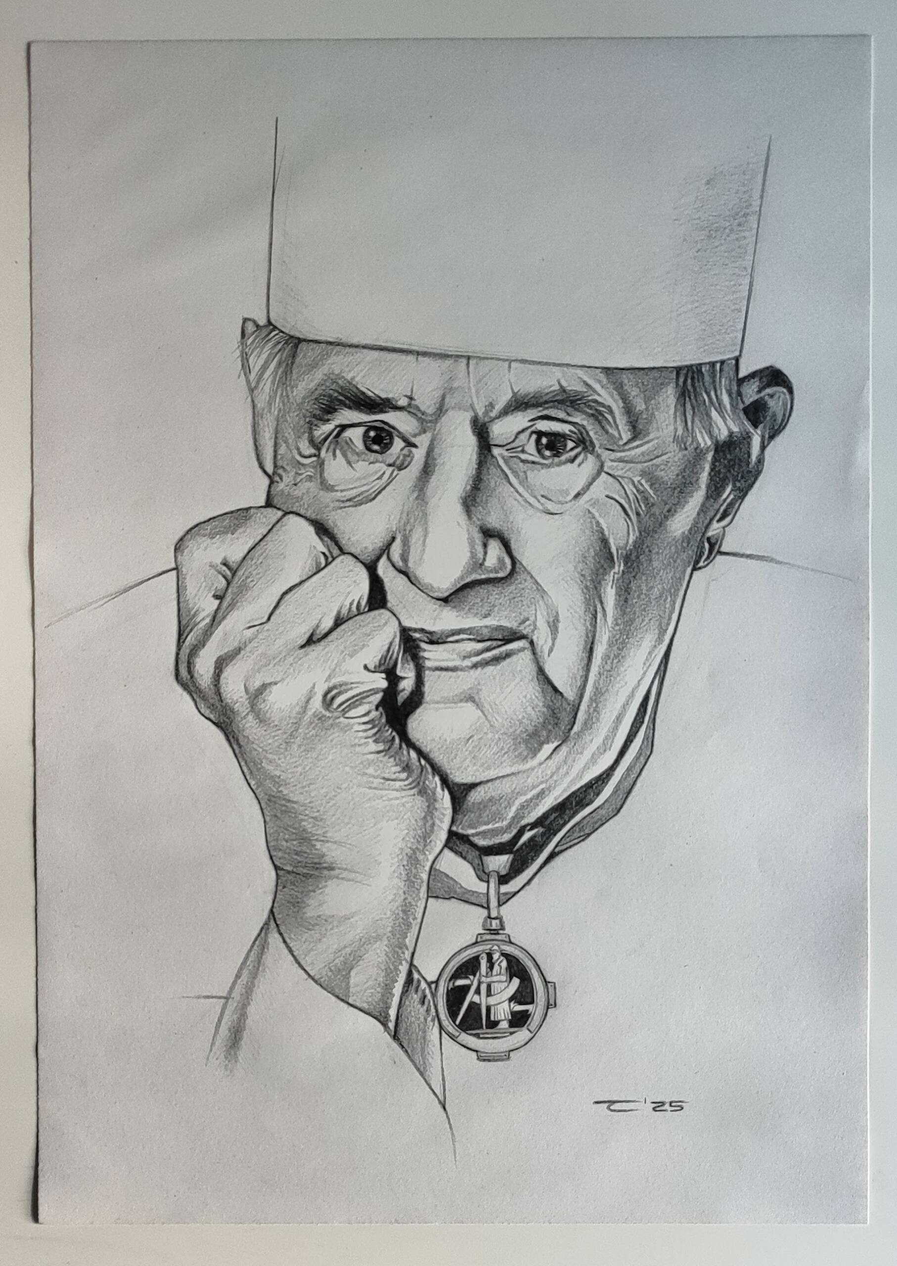 Paul Bocuse Portrait, Bleistift 2025